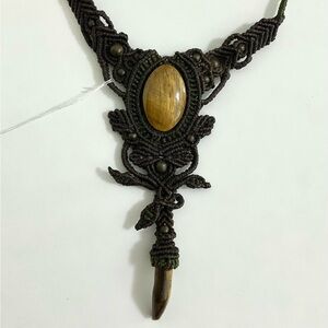Handcrafted Black and Brown Pendant Necklace